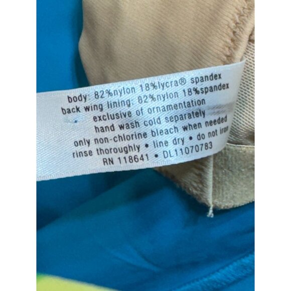 Lane Bryant Womens Ruched Swimsuit Top Size 44C Multicolor Swimwear Beach Chic - Picture 5 of 12